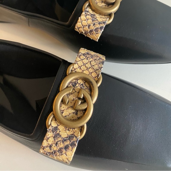 Gucci GG Python Bow Leather Ballet Flats - Picture 12 of 15